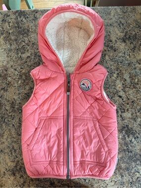 SOURIS MINI Pink Hooded Puffer Vest
